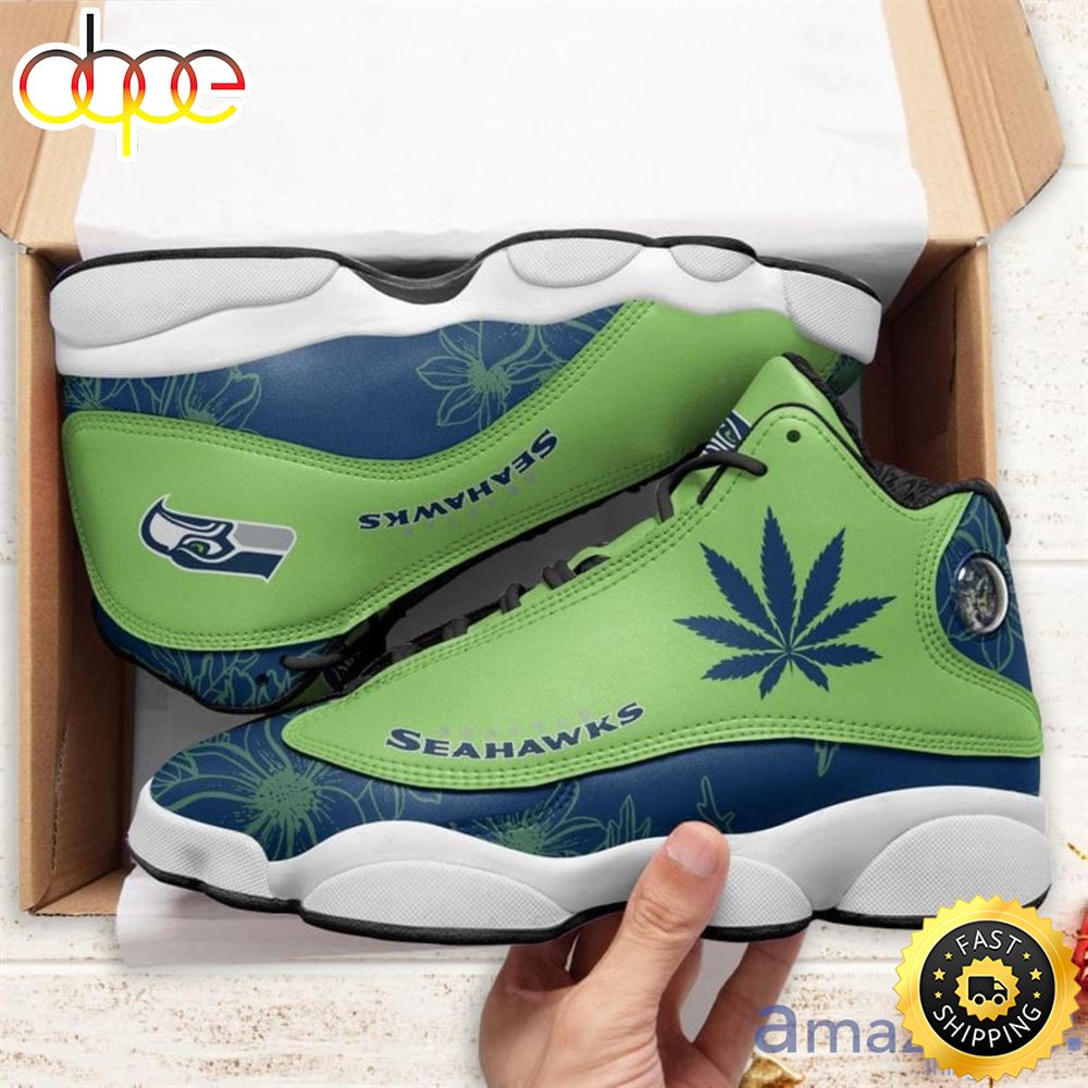 Seattle Seahawks Weed Air Jordan 13 Shoes For Fans Duub6e