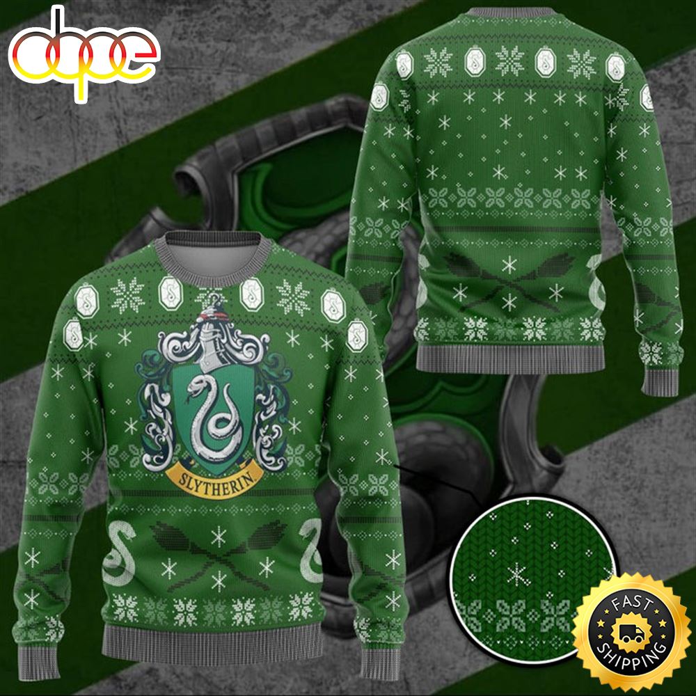 Slytherin Green Ver 2 Harry Potter Ugly Christmas Sweater Nlycat