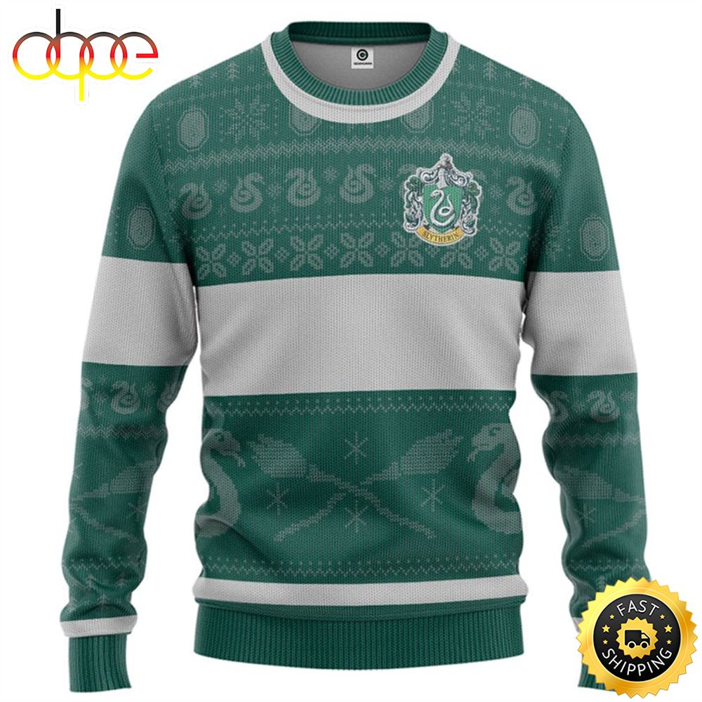 Slytherin Ugly Christmas Edition Harry Potter Ugly Christmas Sweater Woeltl