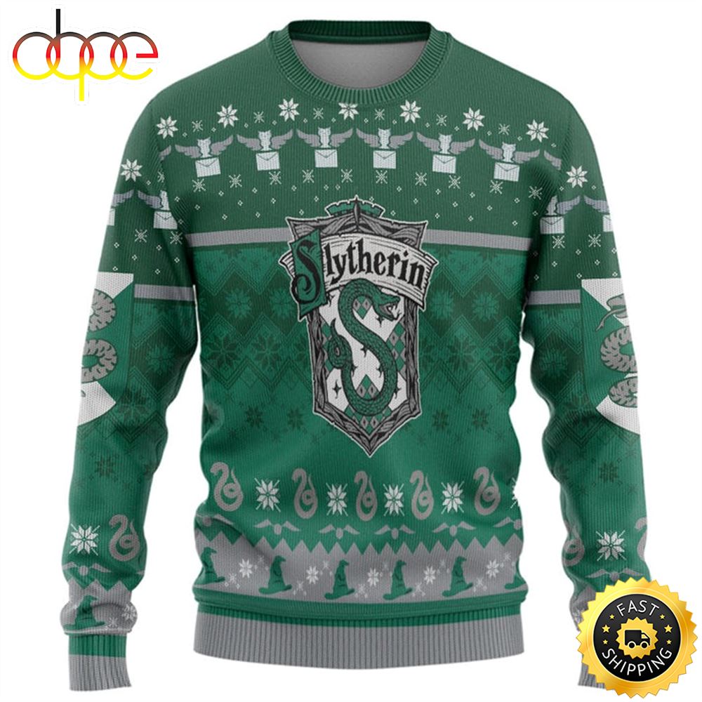 Slytherin Ugly Christmas Ver 1 Ugly Sweater Harry Potter Ugly Christmas Sweater Wymrc1