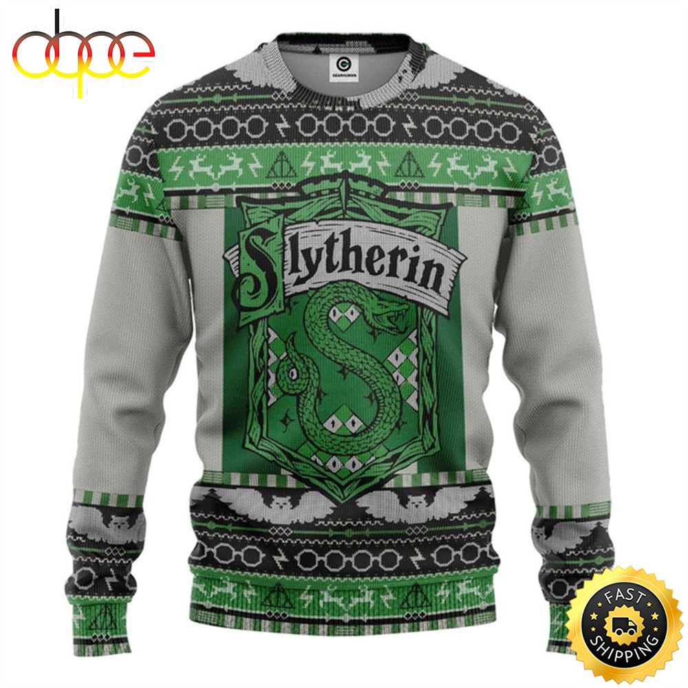 Slytherin Xmas Ver 3 Harry Potter Ugly Christmas Sweater Lt1bam