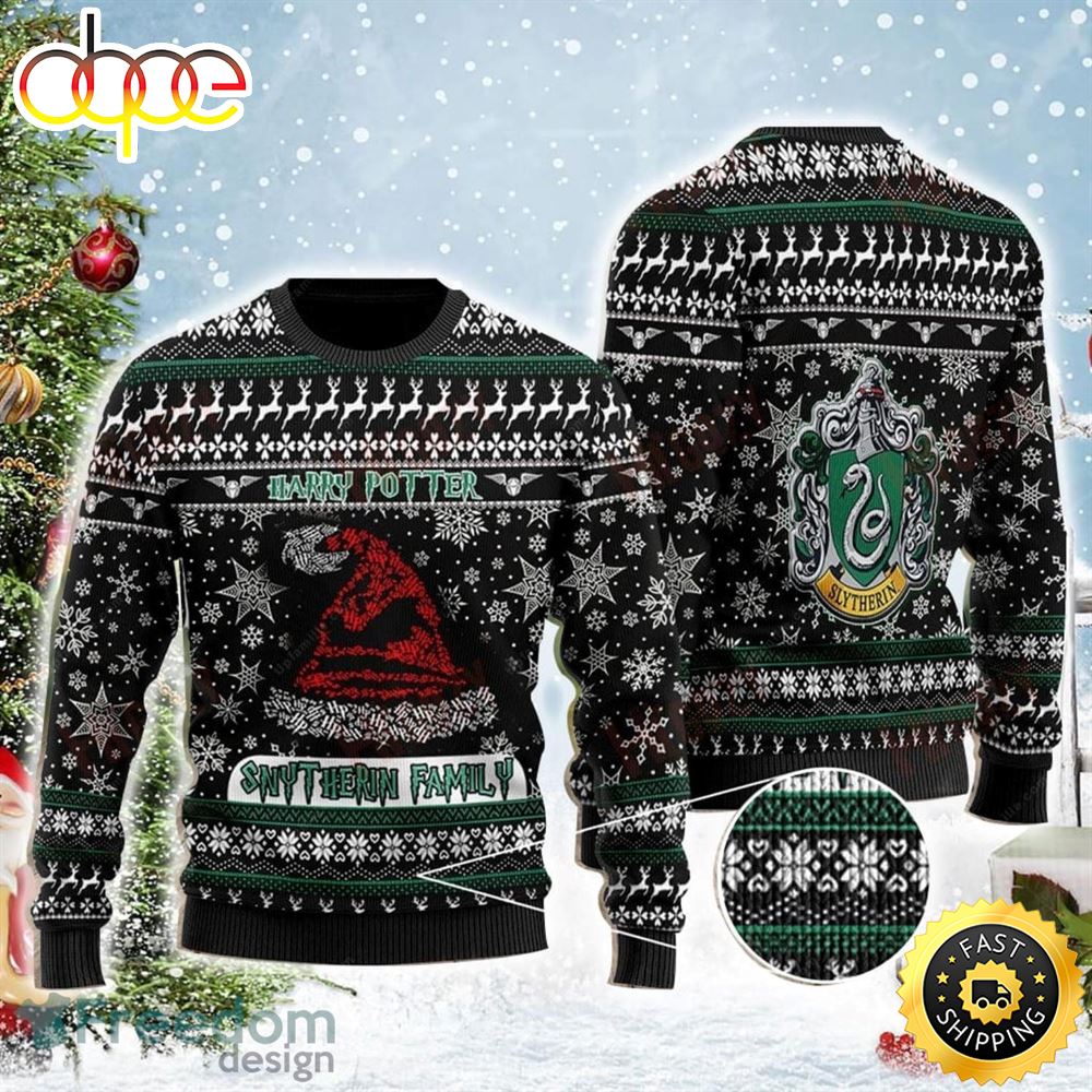 Snowflakes Slytherin Family Harry Potter Ugly Christmas Sweater Xu2wls