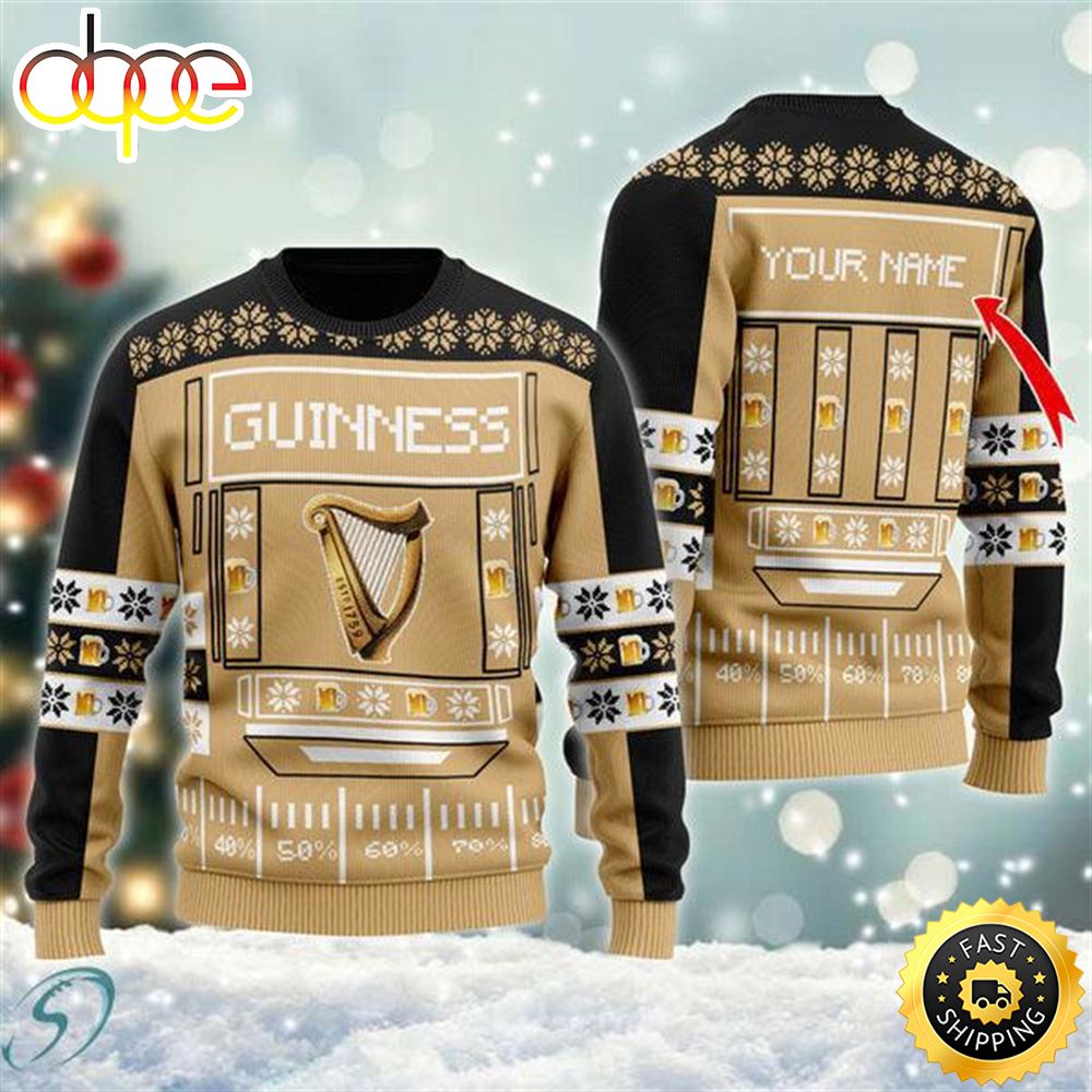 Snowy Guinness Beer Ugly Christmas Sweaters Ck3wtk