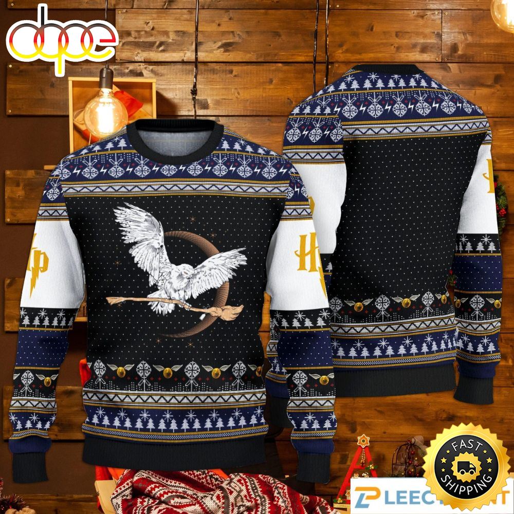 Snowy Owl Xmas Gift Harry Potter Ugly Christmas Sweater S9vfb8