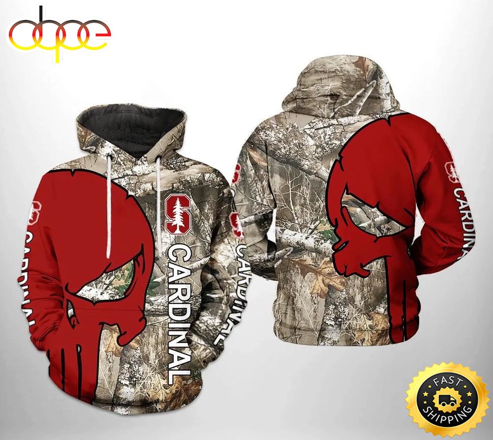 Stanford Cardinals Camo Veteran Hunting And Punisher Skull 3D Hoodie Stanford Cardinal Christmas Gifts Pj3oqs