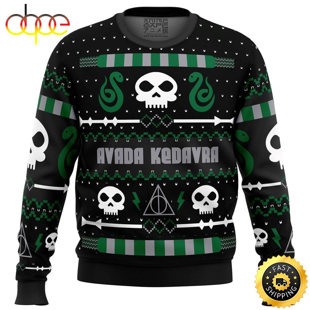 The Dark Avada Kedavra Harry Potter Ugly Christmas Sweater Pkor2v