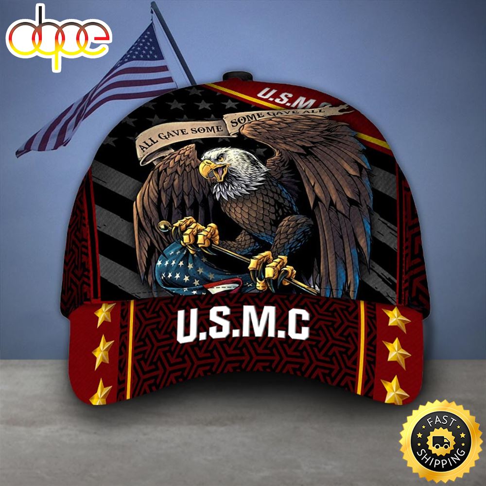 U.S.M.C Skull American Flag Classic Cap –