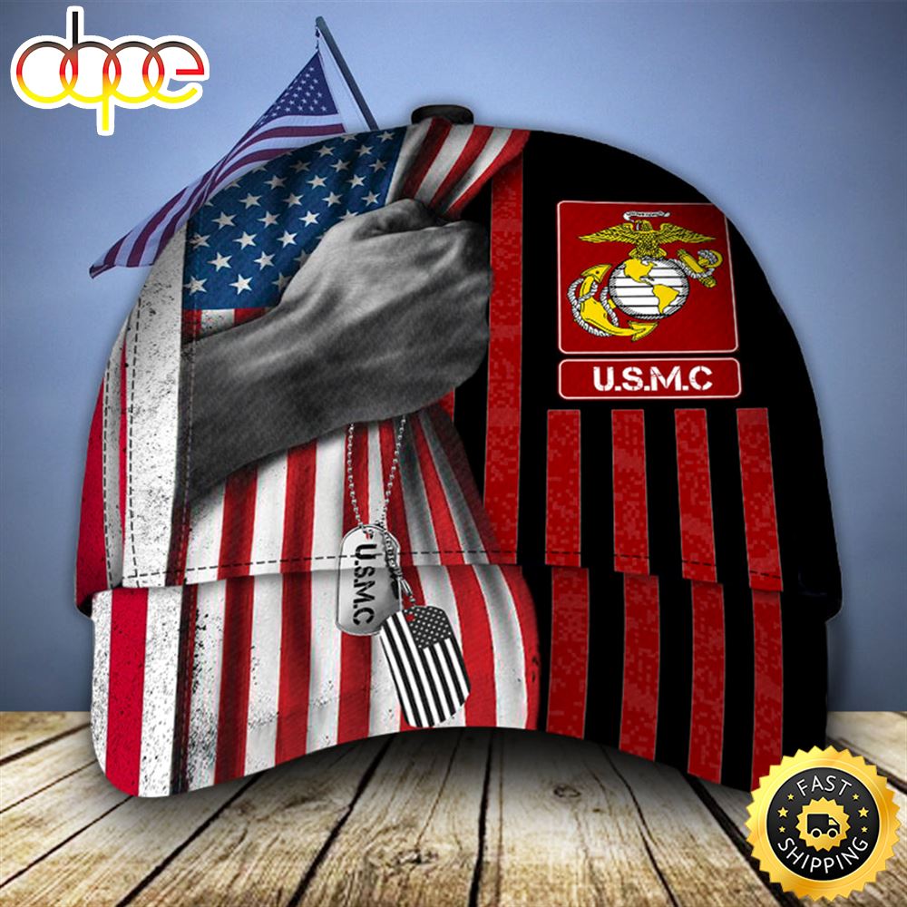 U.S.M.C American Flag Pride Classic Cap Qc10um