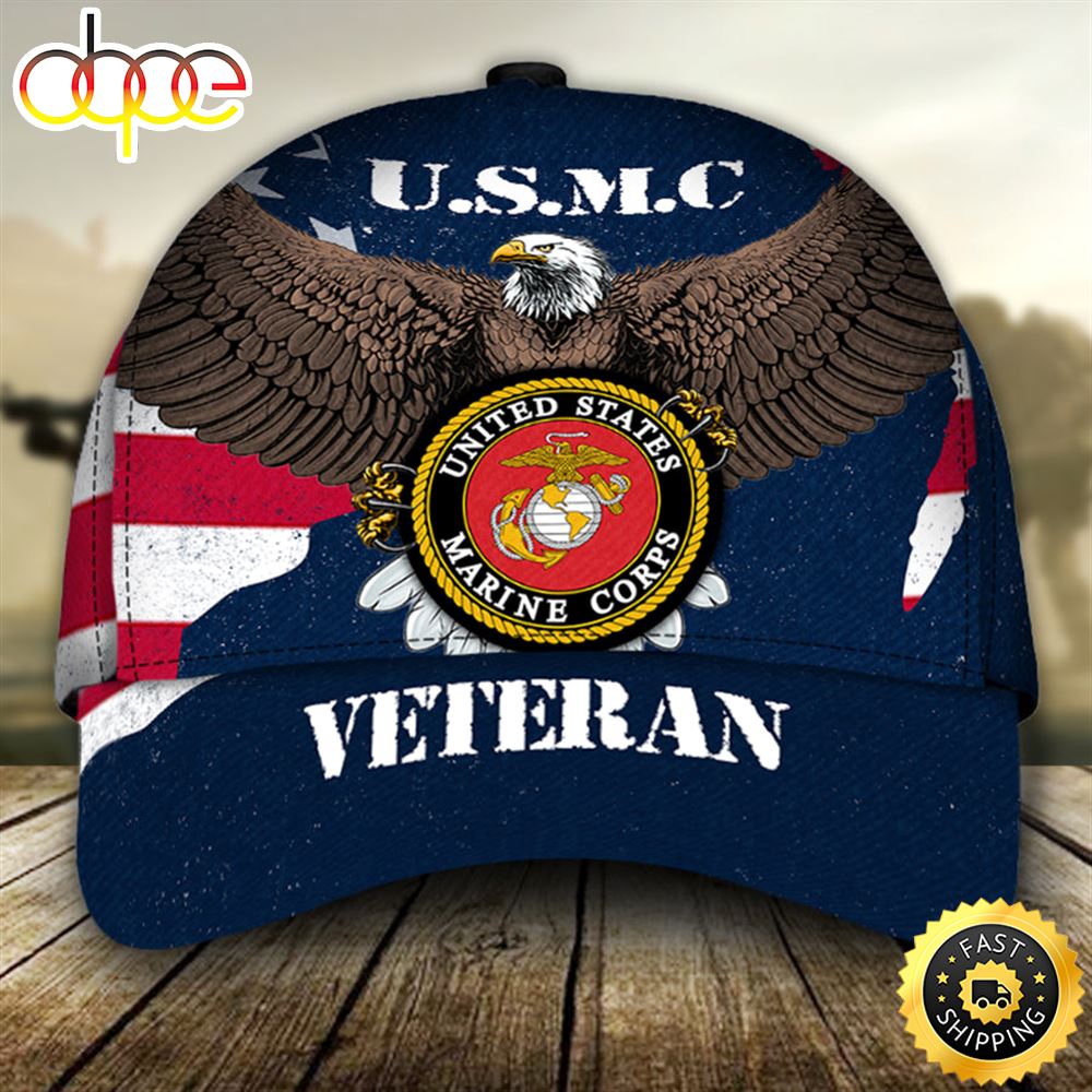 U.S.M.C Veteran Eagle Reaching Wings Classic Cap Bugodl