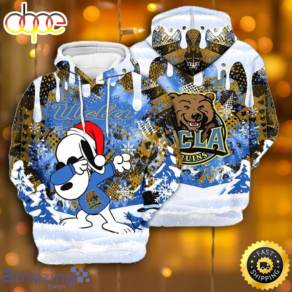 UCLA Bruins Snoopy Dabbing The Peanuts Sports Football American Christmas All Over Print 3D Hoodie Qyfjti