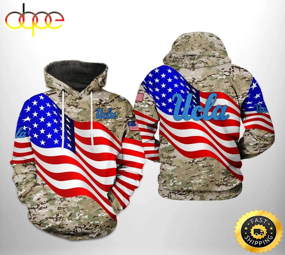 Ucla Bruins US Flag Camo Veteran 3D Hoodie NCAA Gifts Dhw2ig