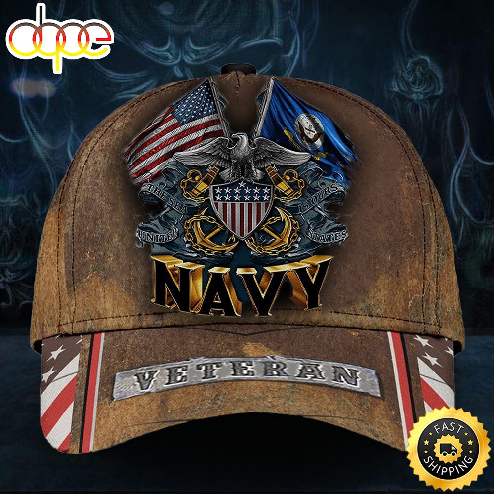 Veteran American Flag Hat Proud US Military Navy Veteran Eagle American Flag Hat Classic Cap Oirjl8