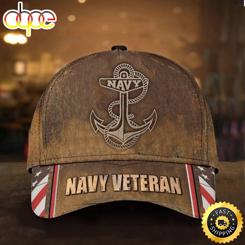 Veteran American Flag Hat Proud US Military Navy Veteran Hat Old Retro ...