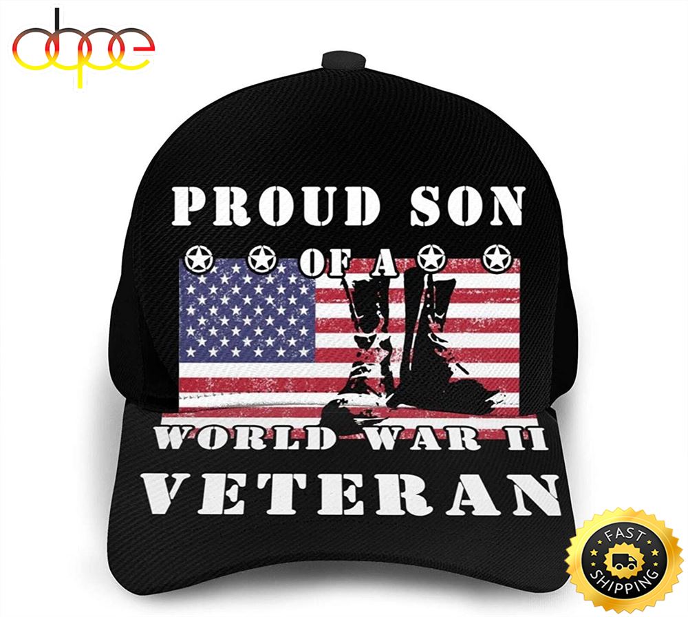 Veteran American Flag Hat Proud US Military Proud Son Of A Veteran Unisex 3D Printing Classic Baseball Cap Snapback Flat Bill Hip Hop Hat Classic Cap N94za1