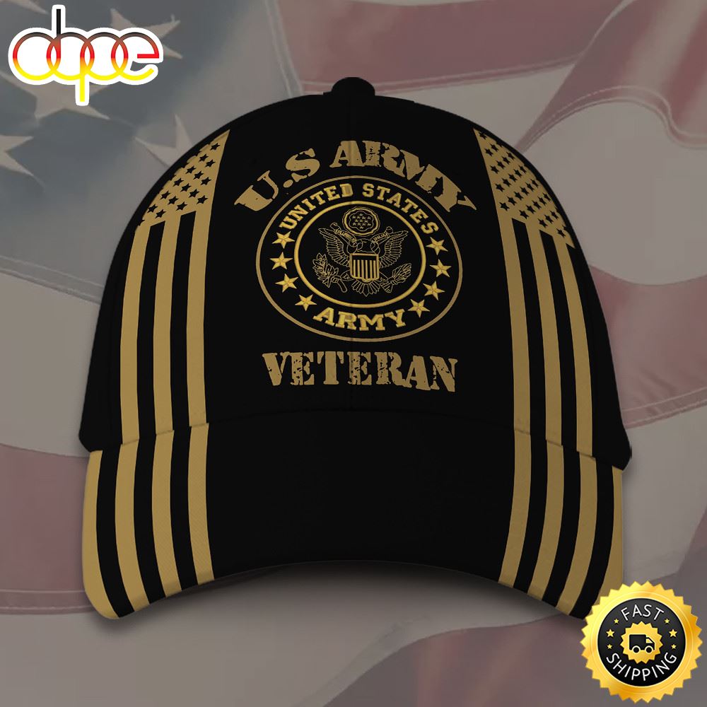 Veteran American Flag Hat Proud US Military US Army Veteran Hat Classic Cap PNG104127Pb Vfb5l0