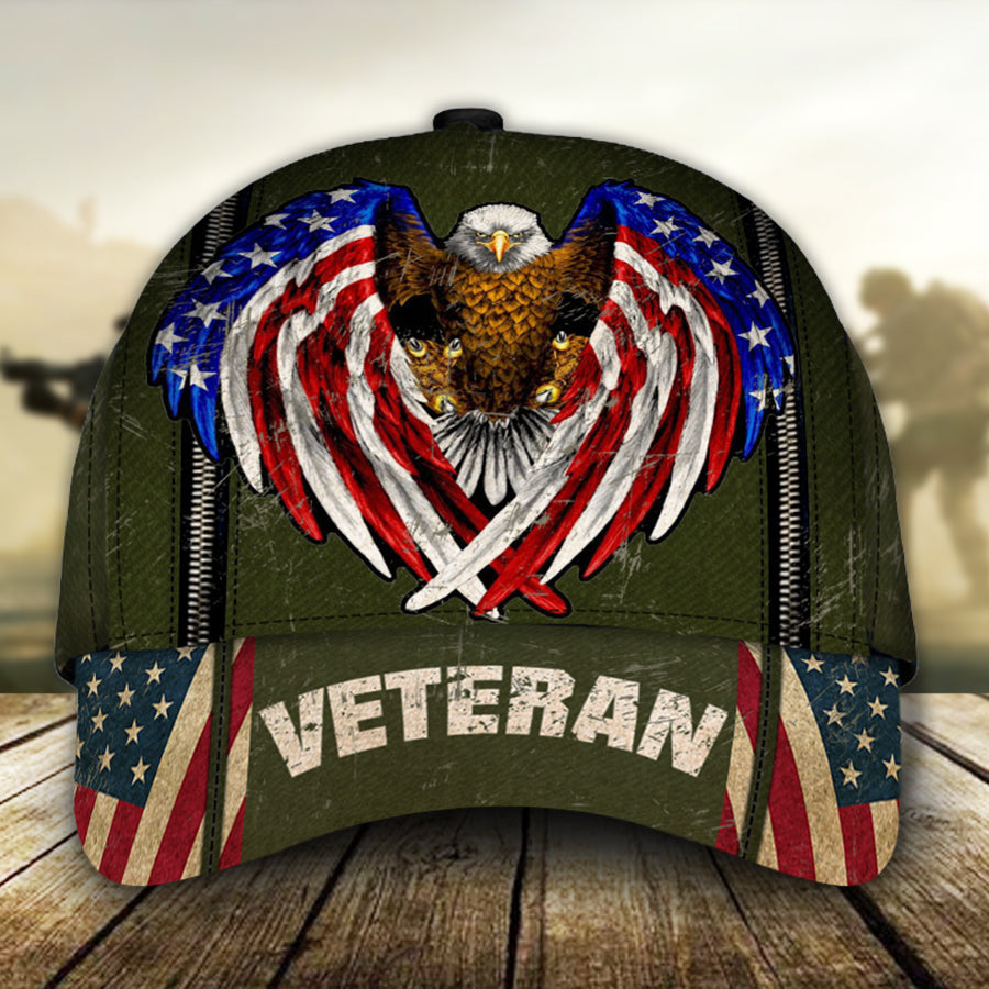 Veteran Eagle American Flag Classic Cap Txzzz0