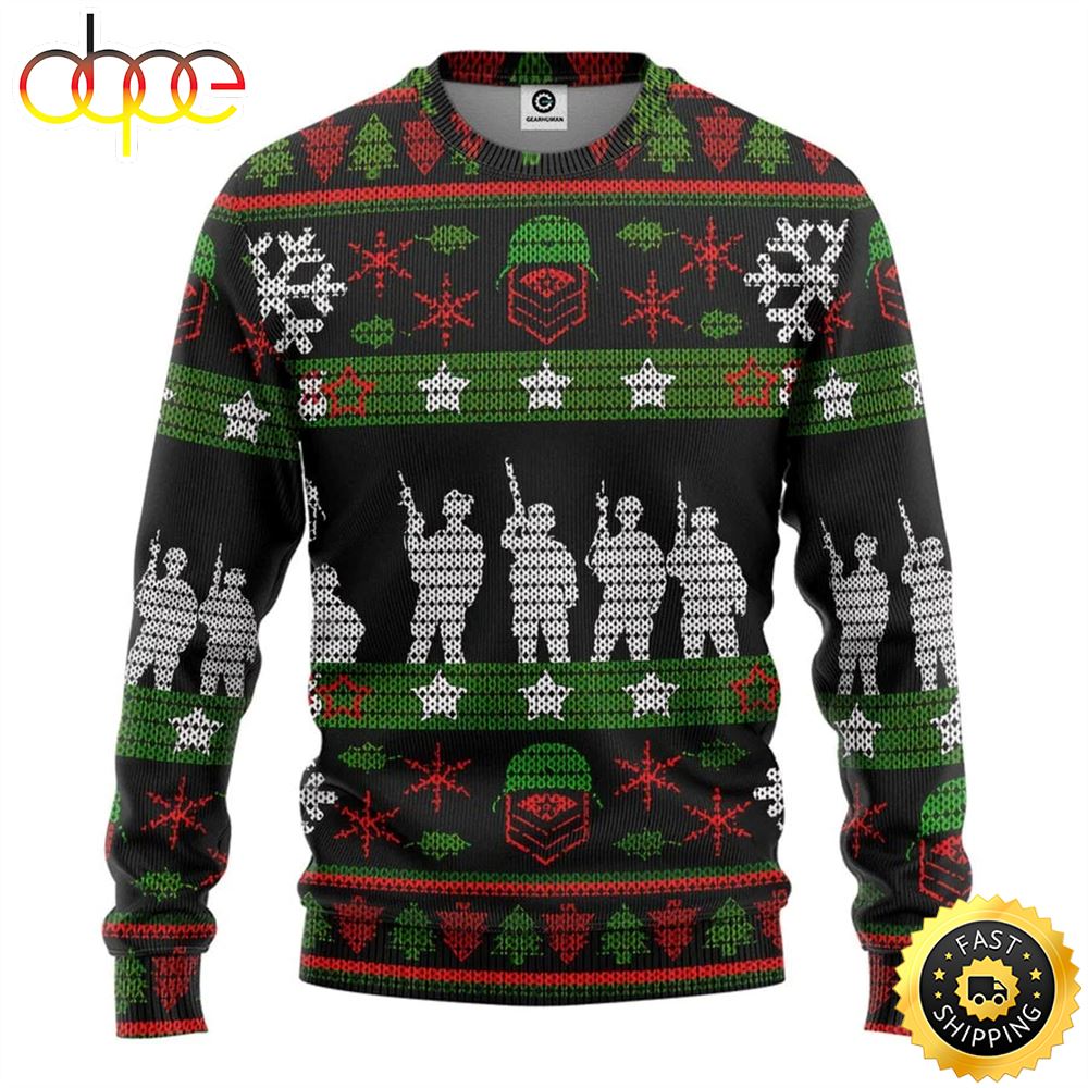 Veteran Soldier Ugly Christmas Sweater I5yh1e