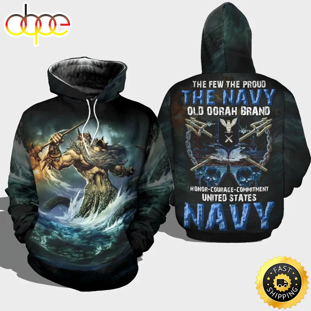 Veteran The Navy Old Brand Honor Courage Commitment 3D Hoodie All Over Printed Pyzspe