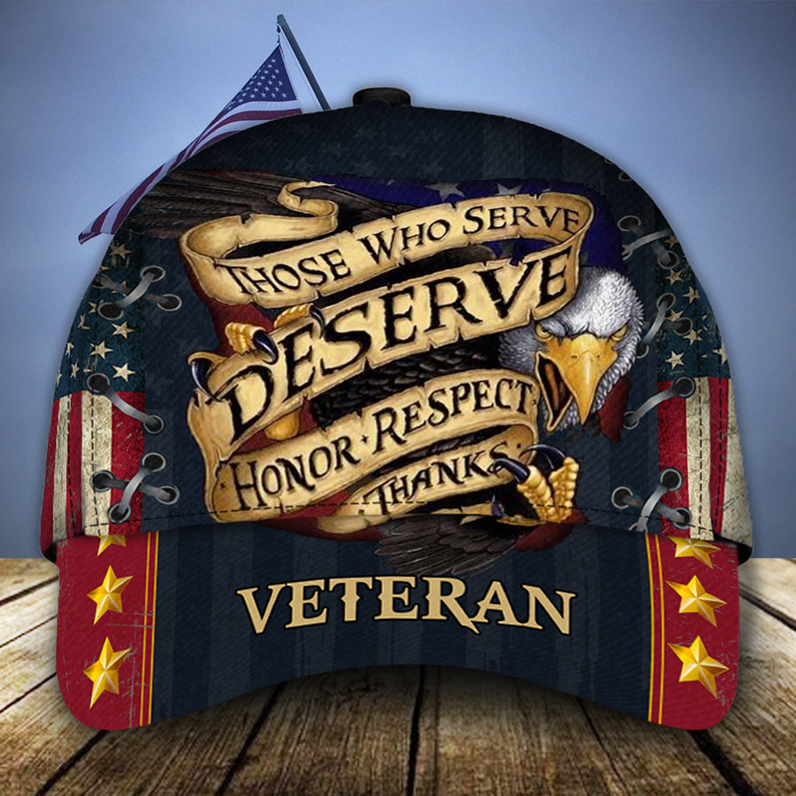 Veteran Those Who Serve Deserve Honor Classic Cap R1rxmj