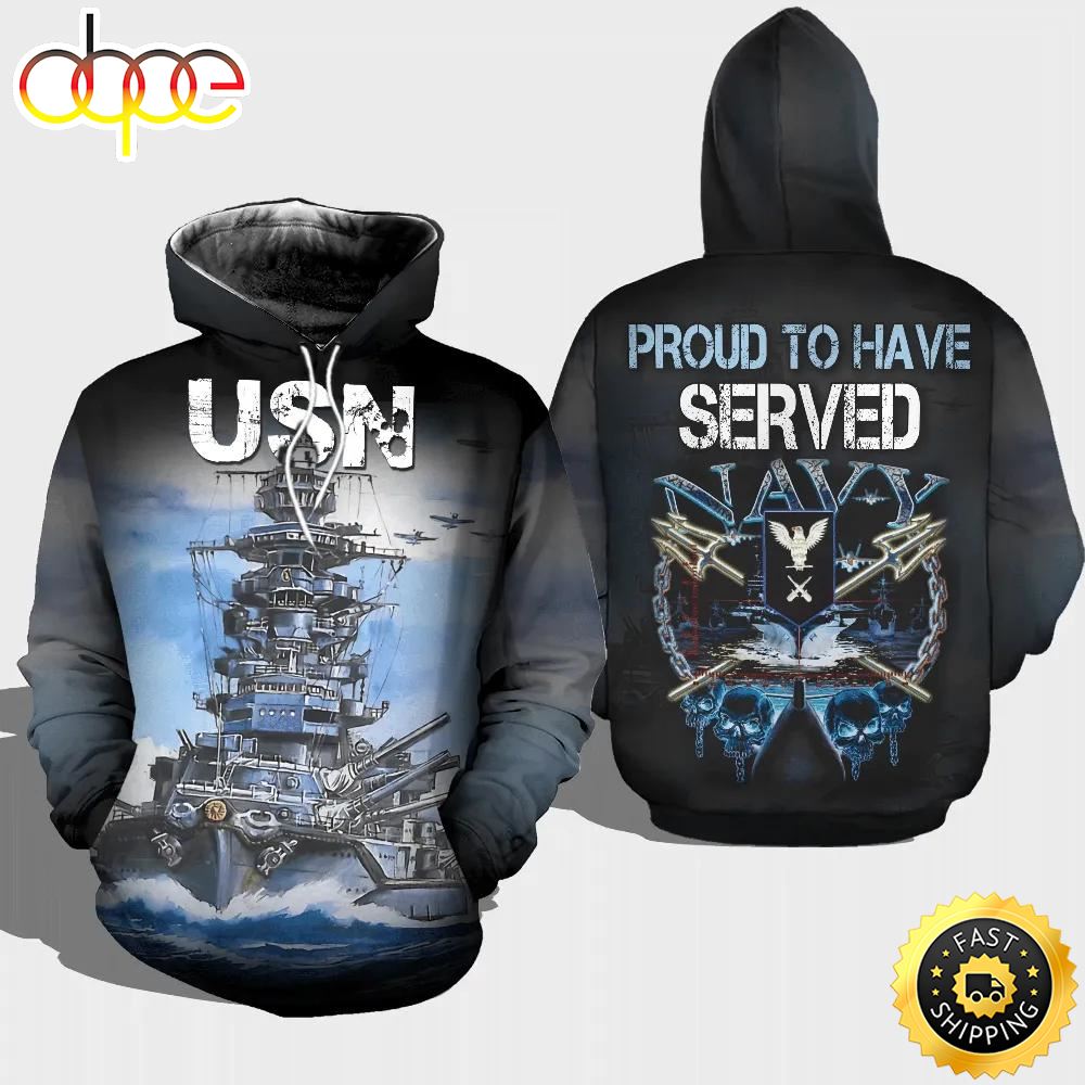 Veteran USN Proud To Have Served Navy Battle Ship 3D Hoodie All Over Printed Jioxr5