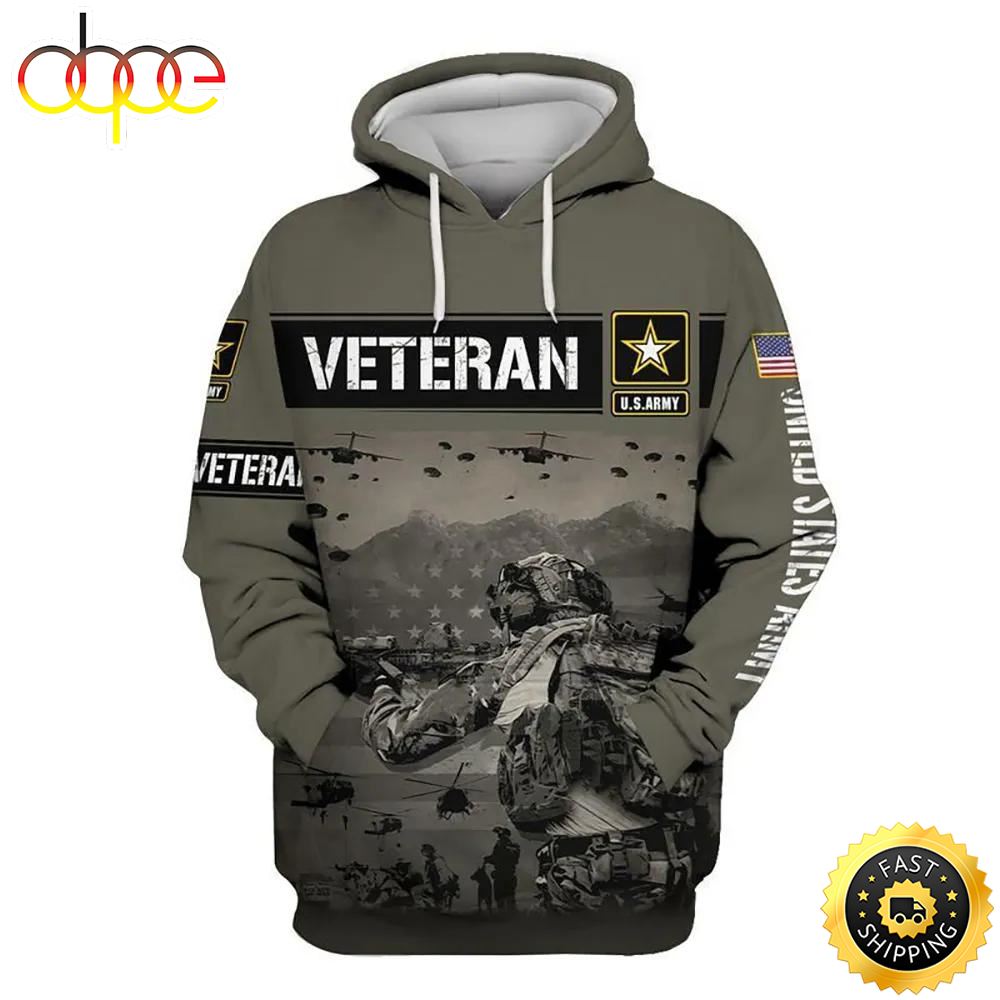 Veteran US Army Veteran Armed Force Helicopter 3D Hoodie All Over Printed Lghybq