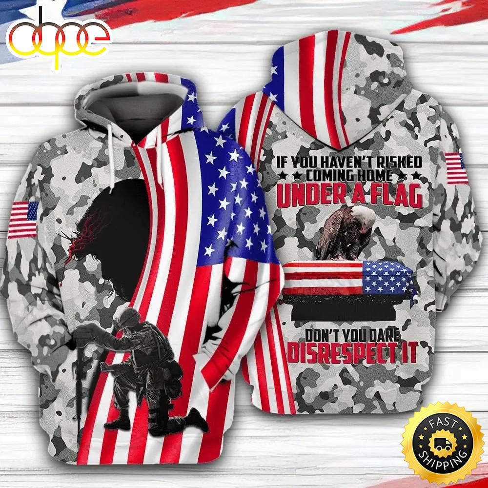 Veteran US Veteran Military Soldier Fallen Eagle 3D Hoodie All Over Printed Qy6j9d