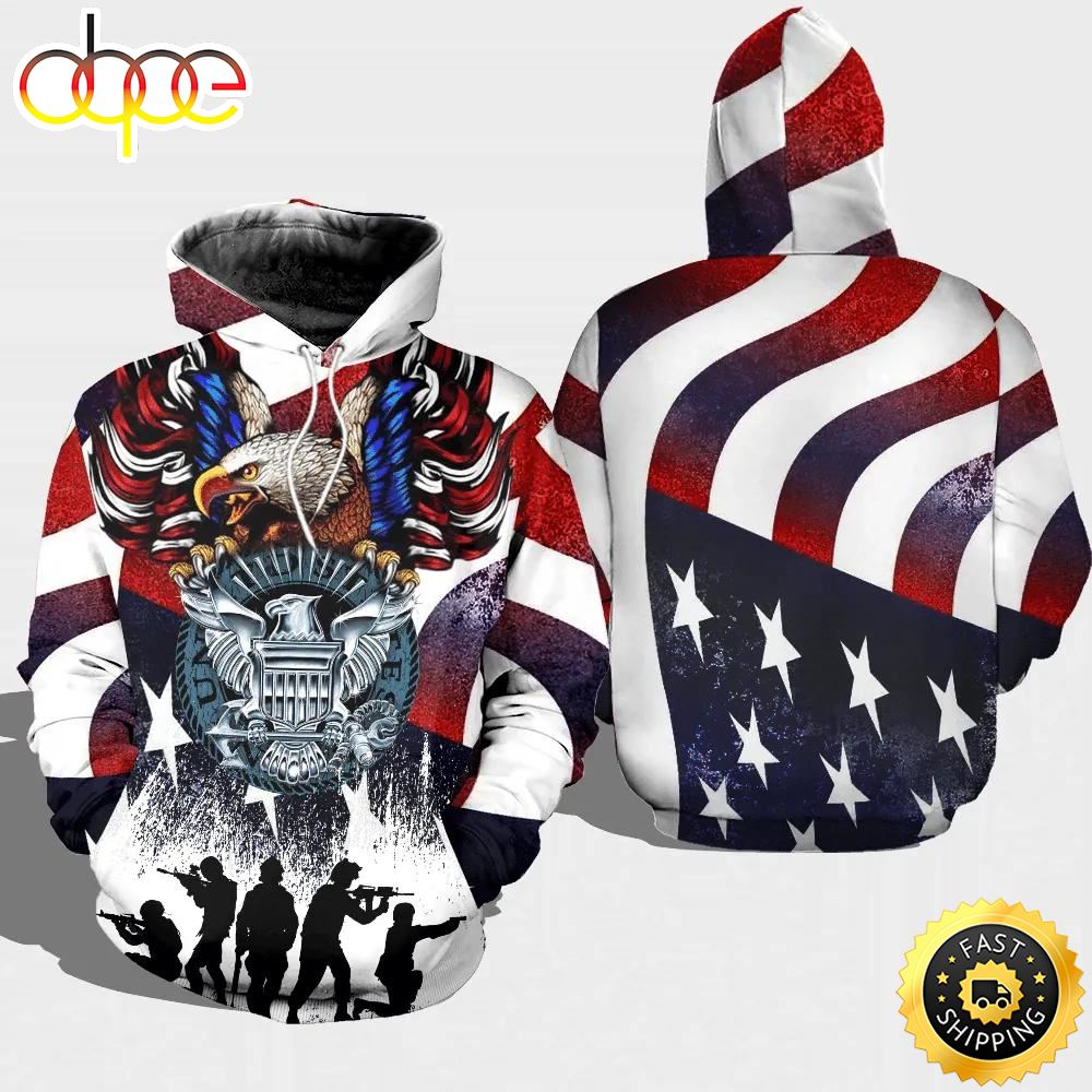 Veteran United States Navy American Eagle 3D Hoodie All Over Printed Oix483