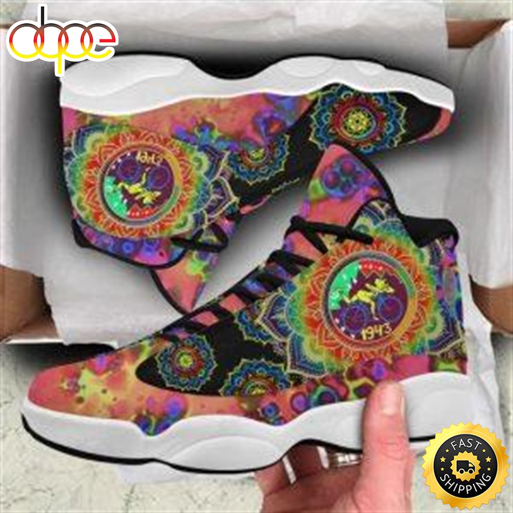 Vintage Mandala Mushroom Colorful All Over Printed Air Jordan 13 Sneakers Dpvlg7