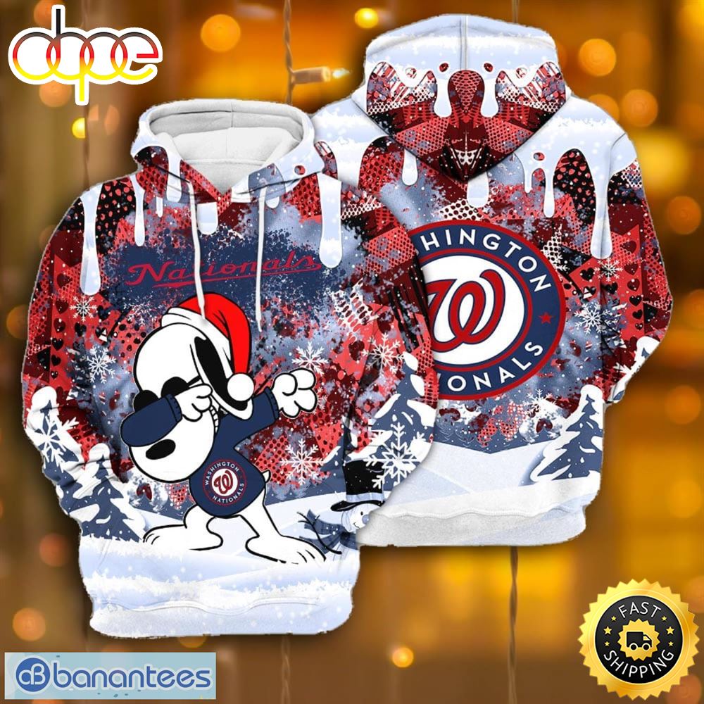 Washington Nationals Snoopy Dabbing The Peanuts Sports Football American Christmas All Over Print 3D Hoodie D8e9kz