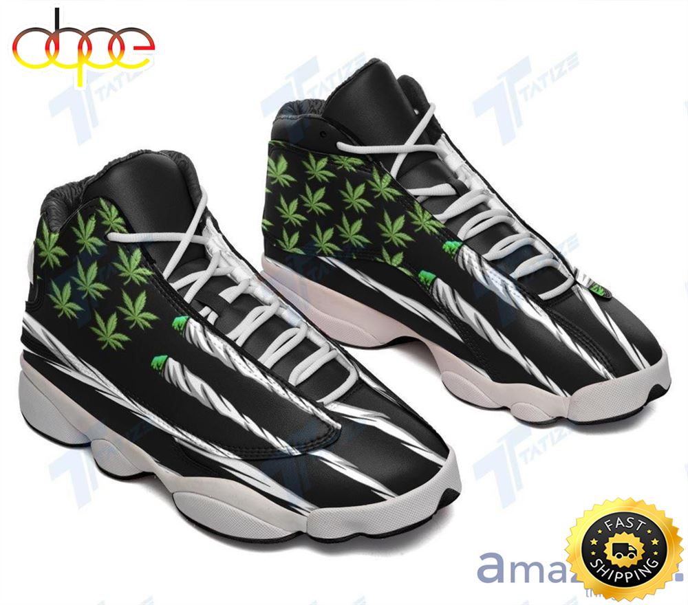 Weed Cannabis Flag Air Jordan 13 Sneakers Shoes E9h3xx