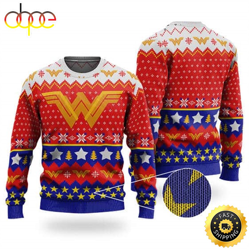 Wonder Woman 84 Logo Ugly Christmas Sweater Hl2gww
