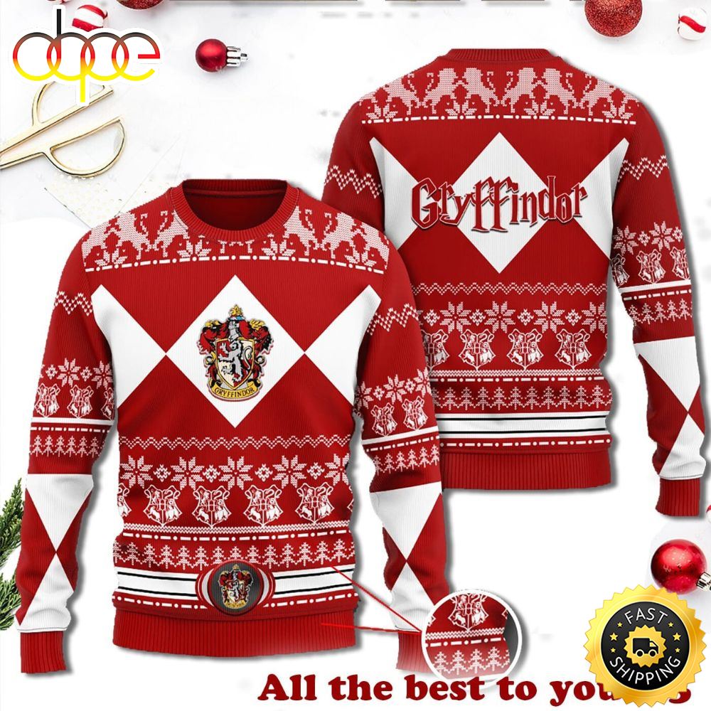 Xmas Harry Potter Gryffindor Christmas Red Sweater For Fans Eto7gs