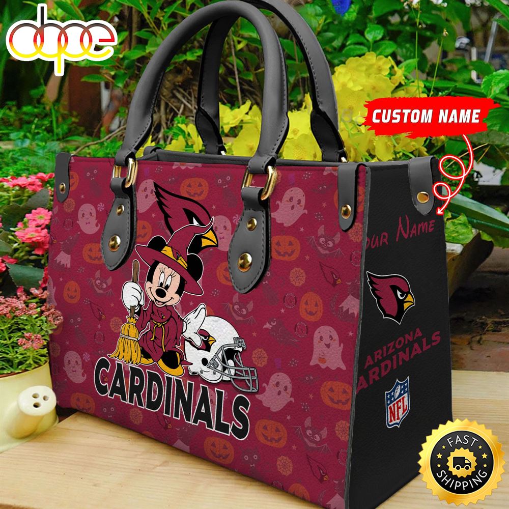 Arizona Cardinals NFL Minnie Halloween Women Leather Hand Bag Jextit