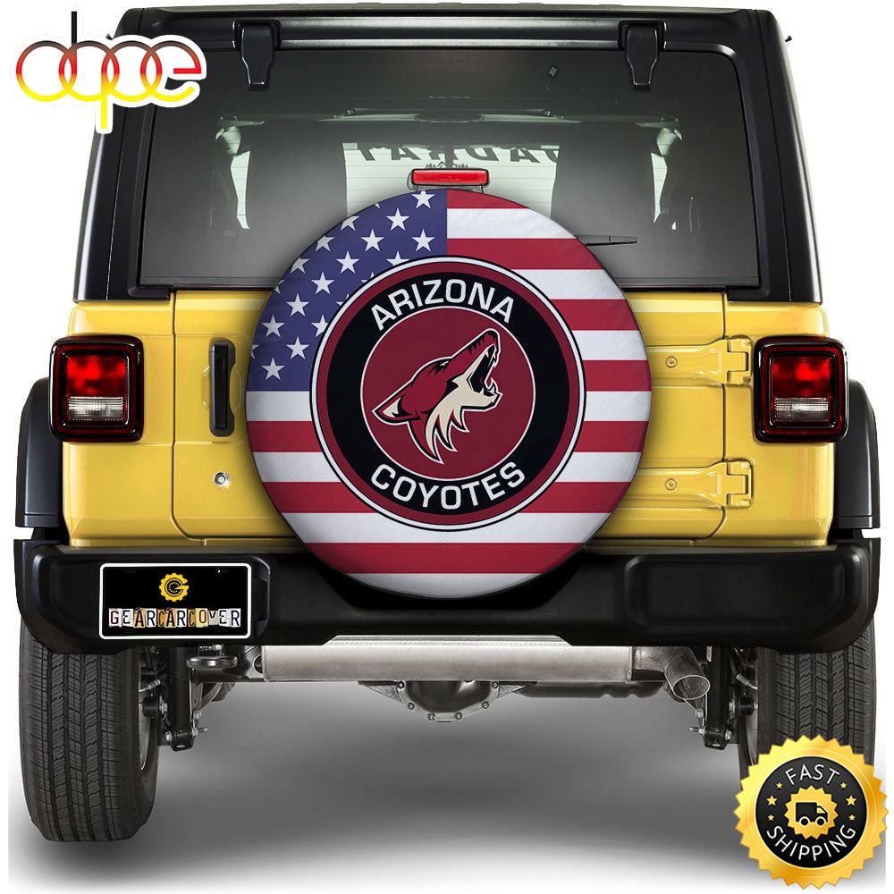 Arizona Coyotes Spare Tire Covers Custom US Flag Style Ic7hqj