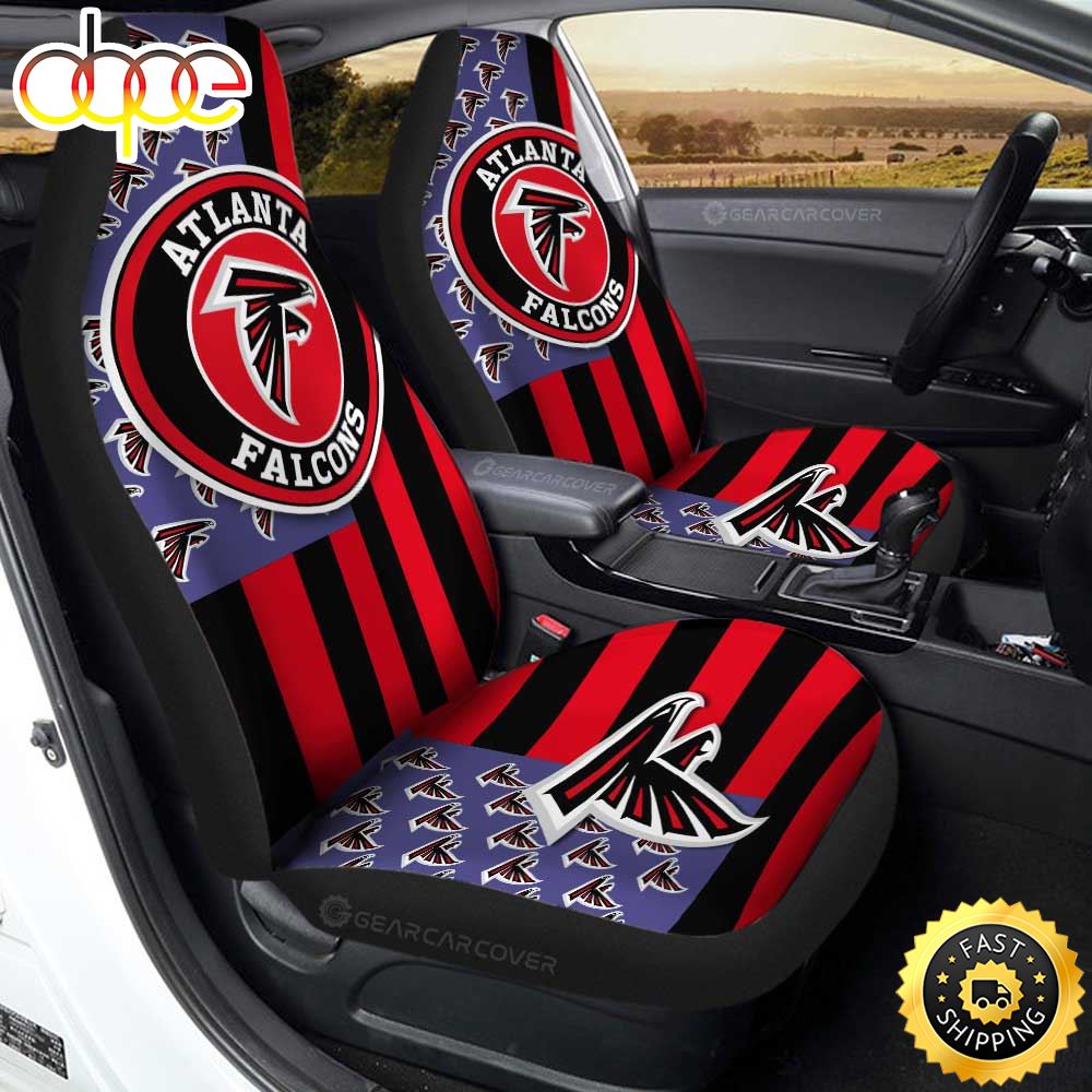Atlanta Falcons Car Seat Covers Custom Us Flag Style Oizkmo