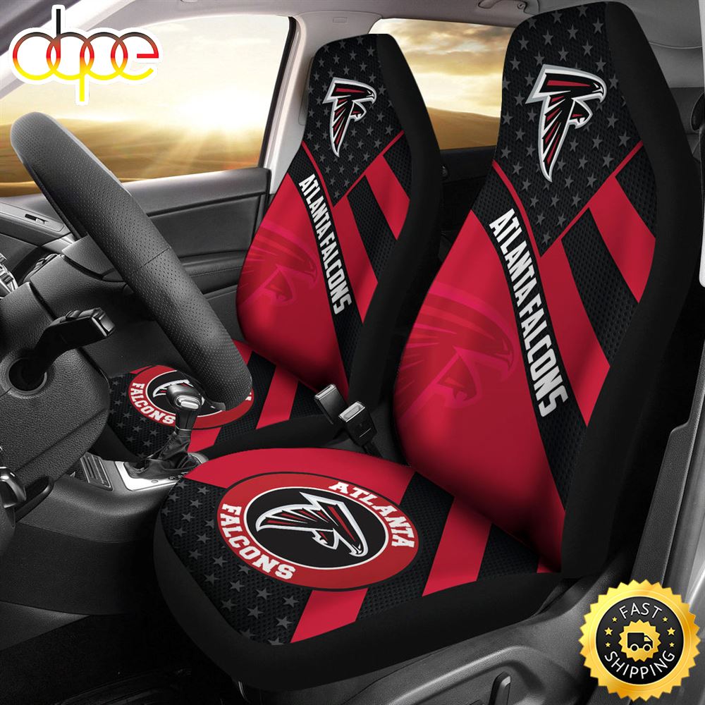 Atlanta Falcons Car Seat Covers Nfl American Flag Style Custom For Fan Mps1zy