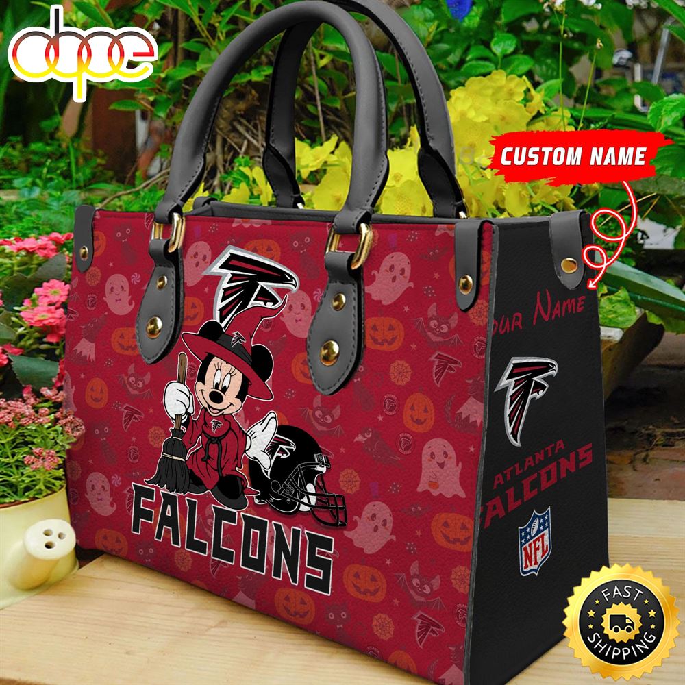 Atlanta Falcons NFL Minnie Halloween Women Leather Hand Bag Wyebwn