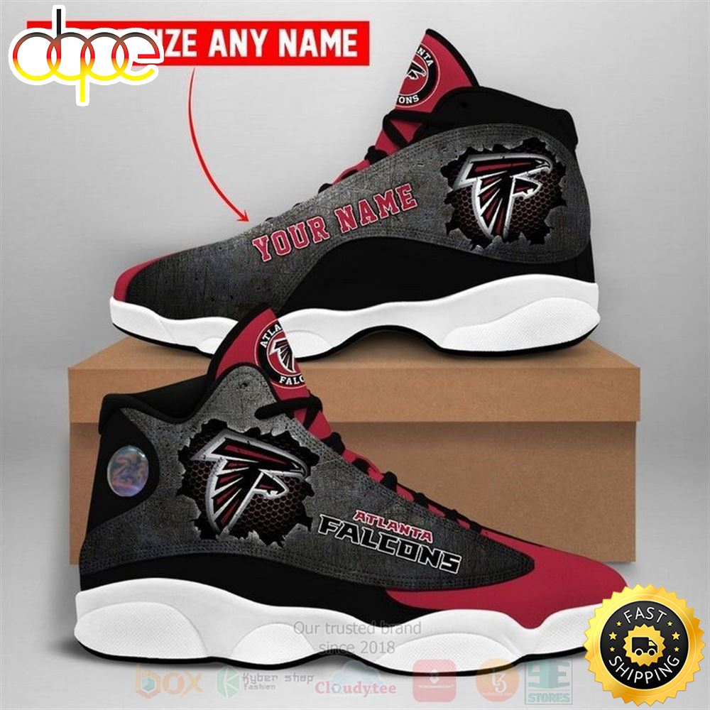 Atlanta Falcons Nfl Custom Name Air Jordan 13 Shoes 2 Tkjp2a