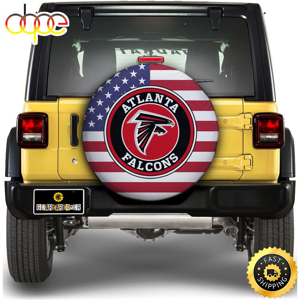 Atlanta Falcons Spare Tire Covers Custom US Flag Style N1gwuz