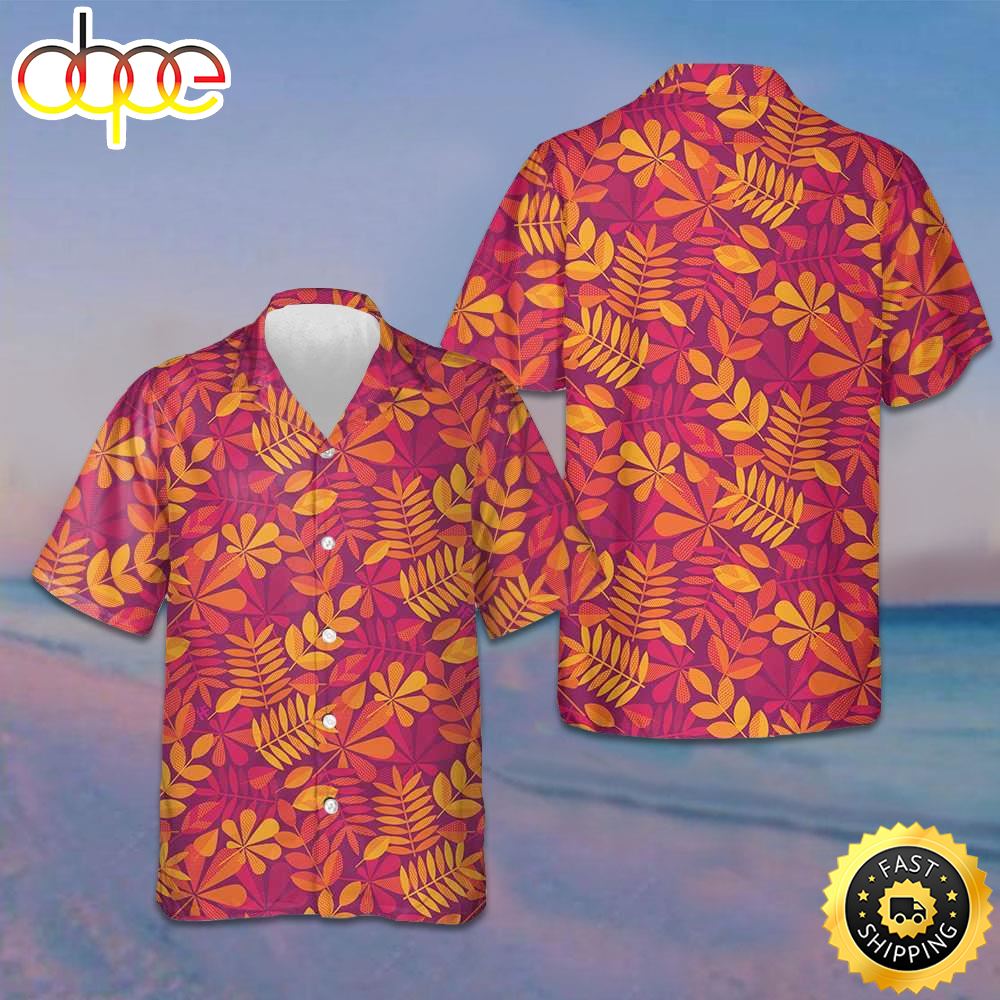 Autumn Leaves Seamless Pattern For Thanksgiving Hawaiian Shirt Thanksgiving Gifts For Friends Qet63n