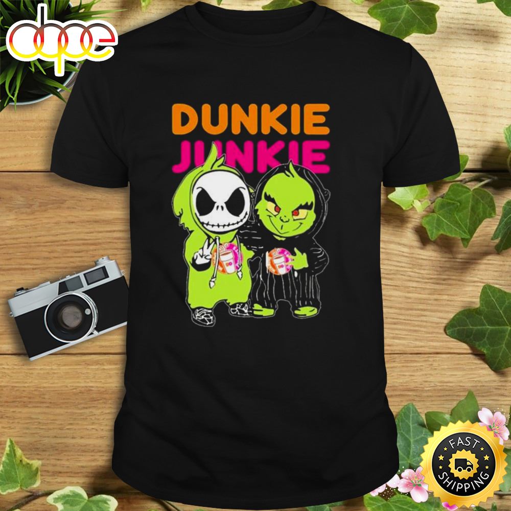 Baby Jack Skellington And Baby Grinch Friend Dunkie Junkie Shirt E1rtr5