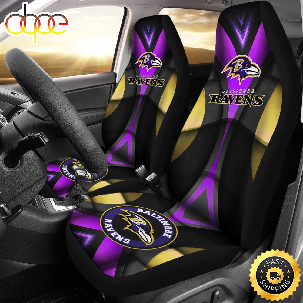 Baltimore Ravens American Football Club Skull Car Seat Covers Nfl Car Njieeo