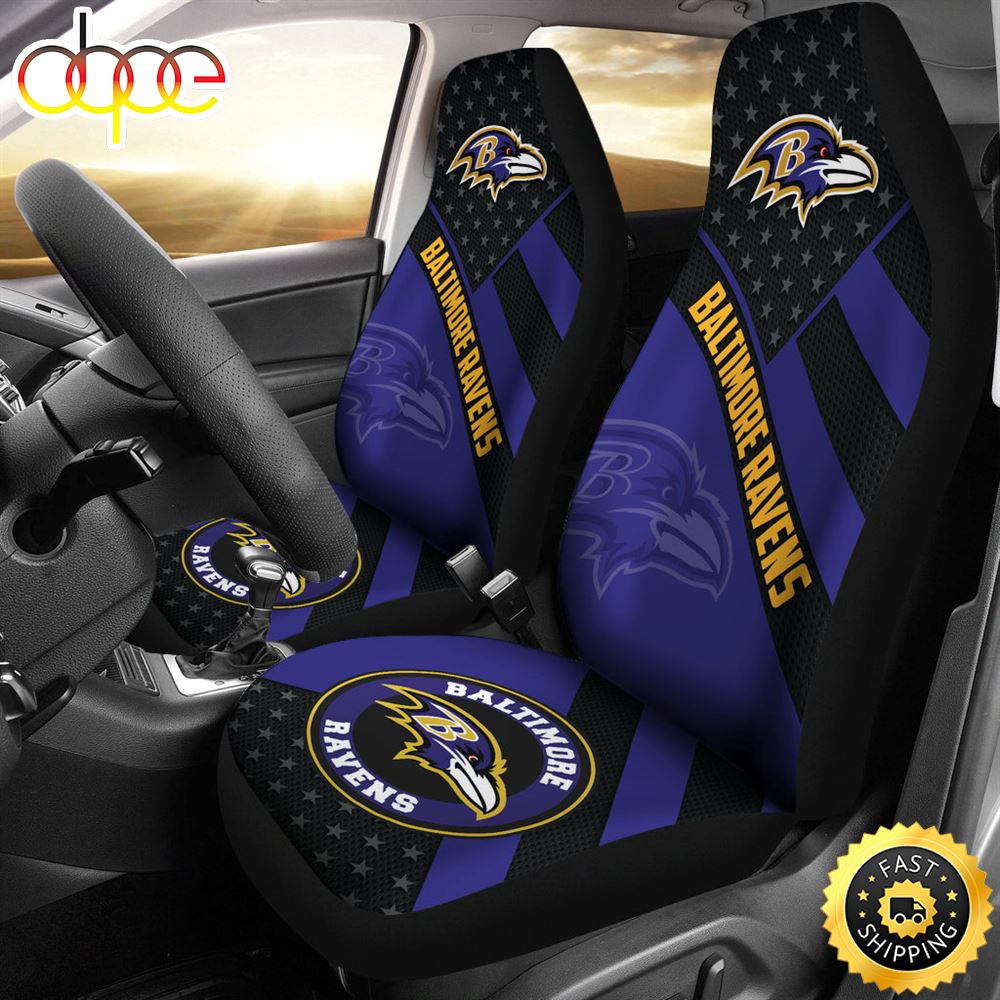 Baltimore Ravens Car Seat Covers Nfl American Flag Style Custom Bmxcxz
