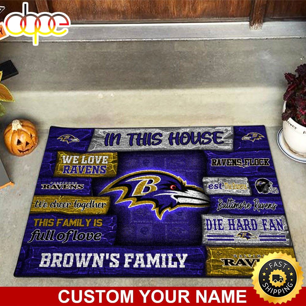 Baltimore Ravens NFL Custom Doormat For Couples This Year Q7ae5d