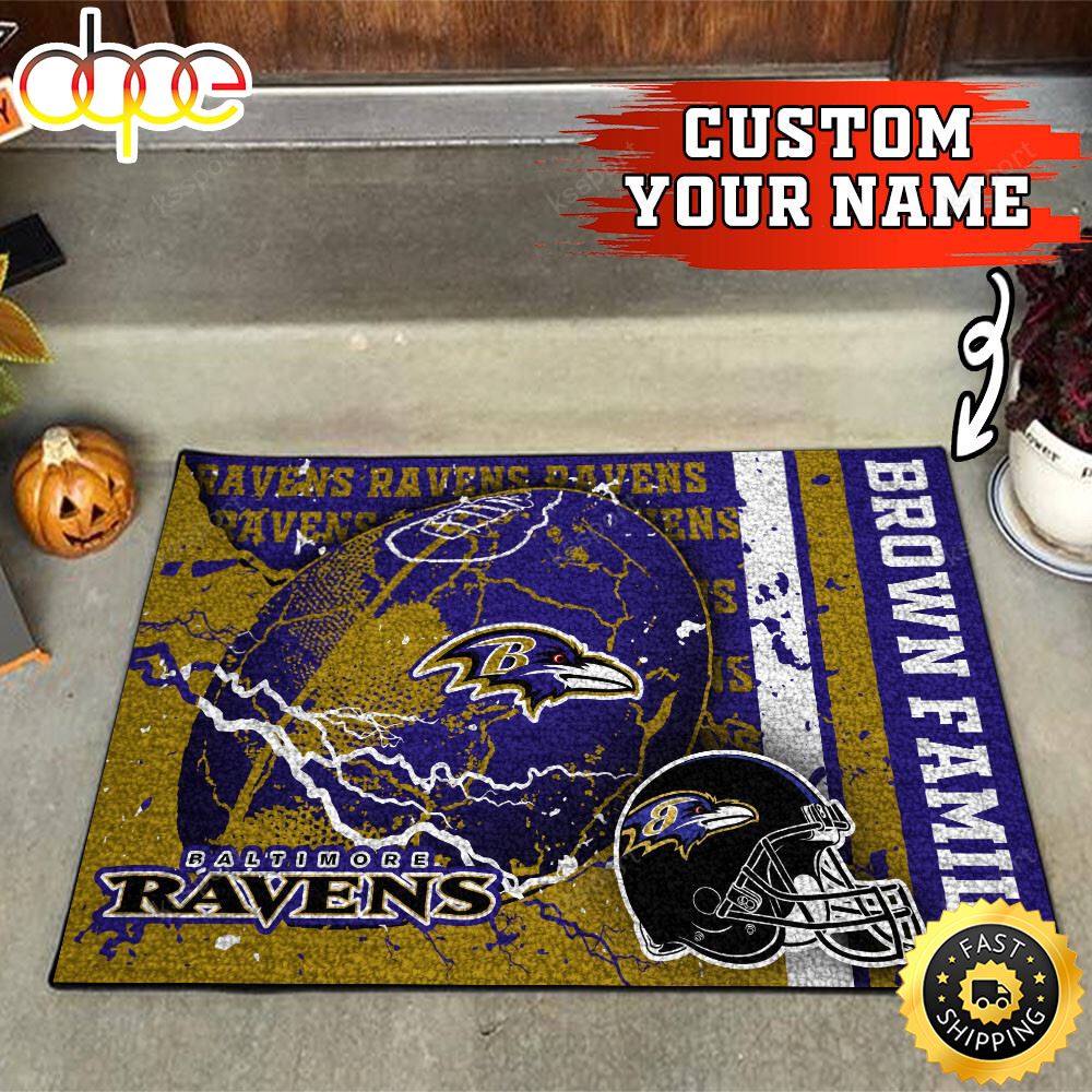 Baltimore Ravens NFL Custom Your Name Doormat Av9jgu