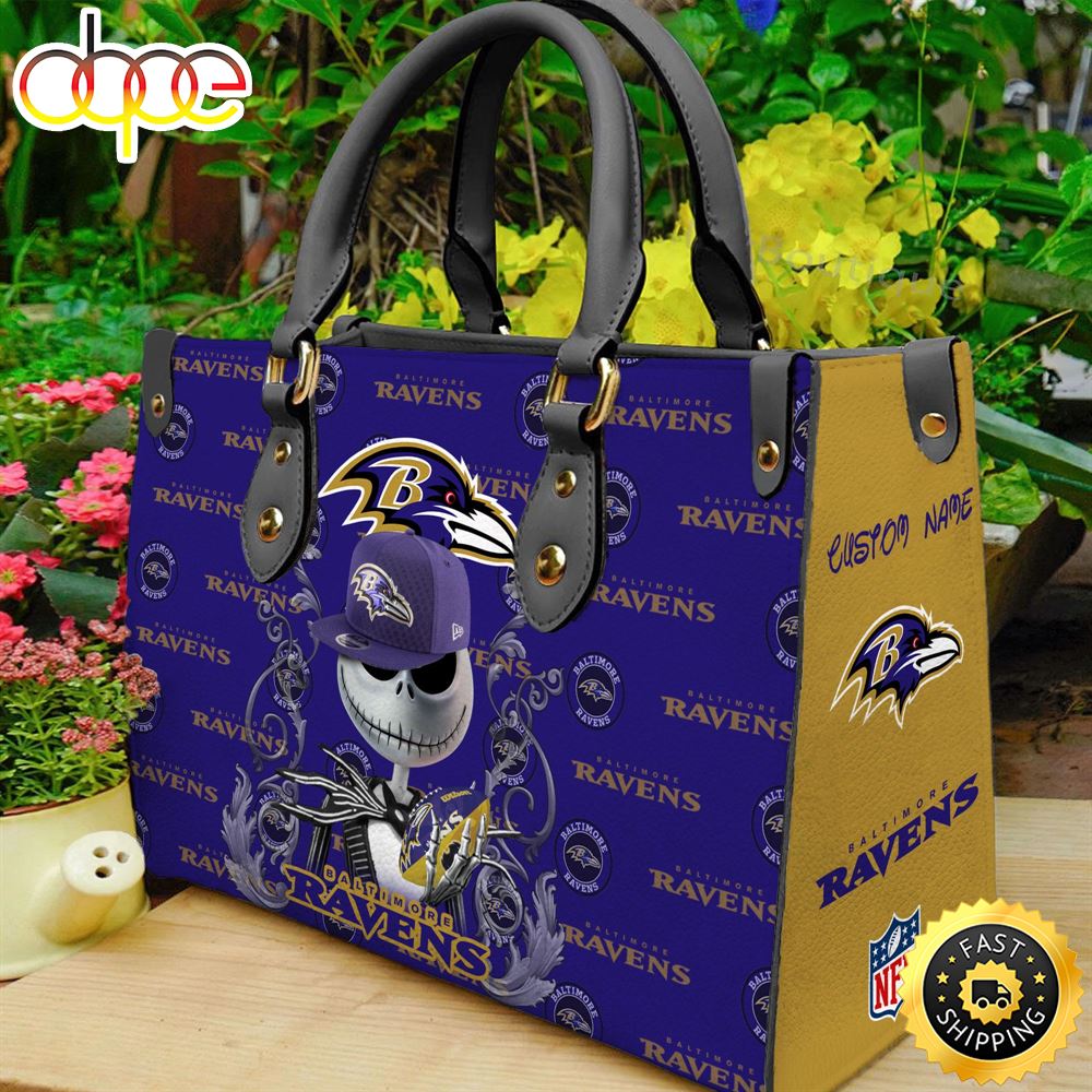 Baltimore Ravens NFL Jack Skellington Women Leather Bag Vfn6qg