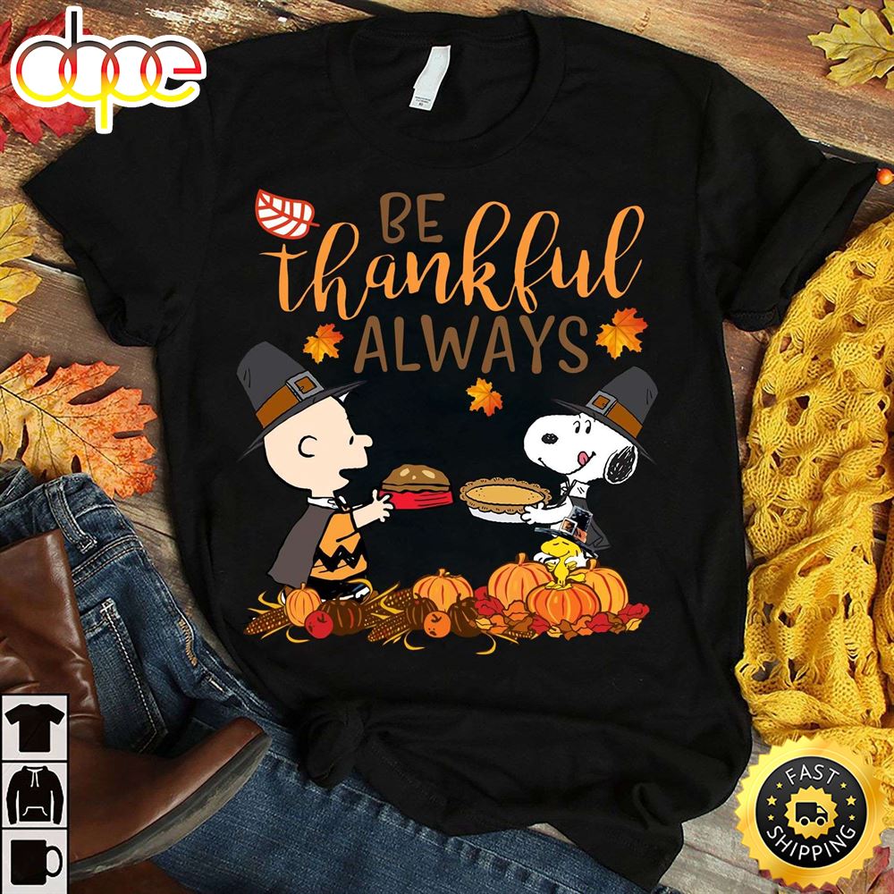 Be Thankful Always Snoopy And Friend Halloween Gift T Shirt Ltyheb