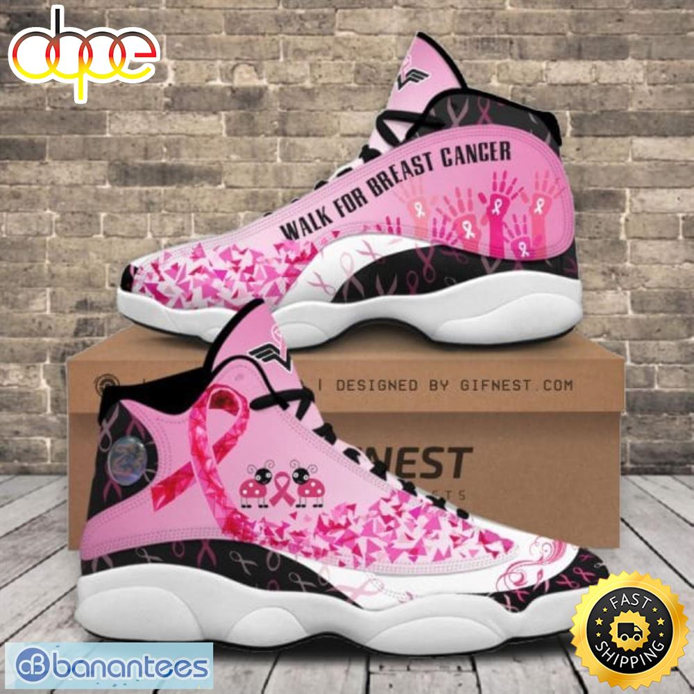 Breast Cancer Awareness Handprint Air Jordan 13 Shoes For Men And Women Dsdowk