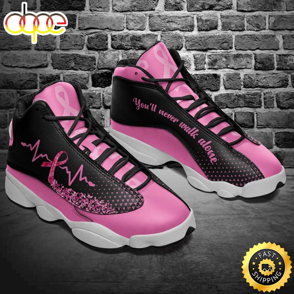 Breast Cancer Awareness Pink Ribbon Heartbeat Air JD13 Shoes E8qar6