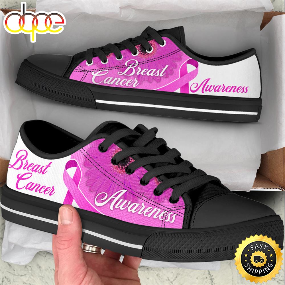 Breast Cancer Shoes Awareness Ribbon Low Top Shoes Canvas Shoes Tvnuh0